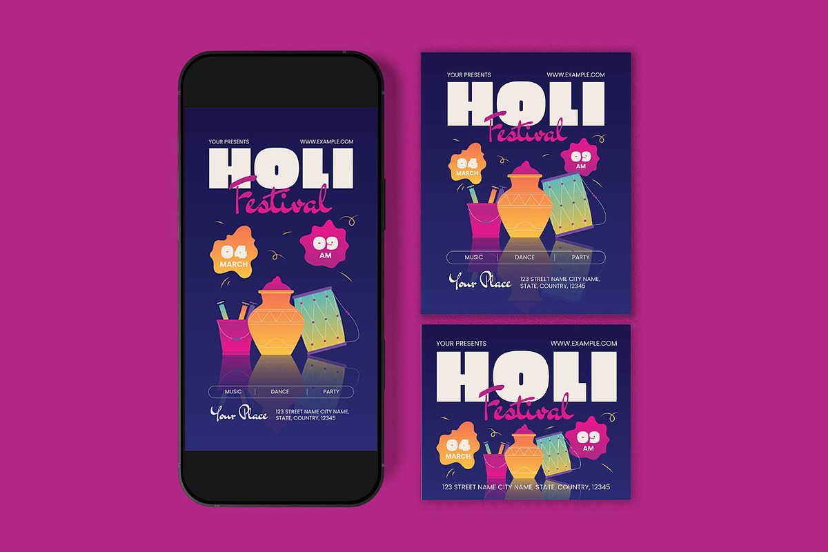 Holi Festival Flyer, a Flyer Template by graphicook (Photo 3 of 3)