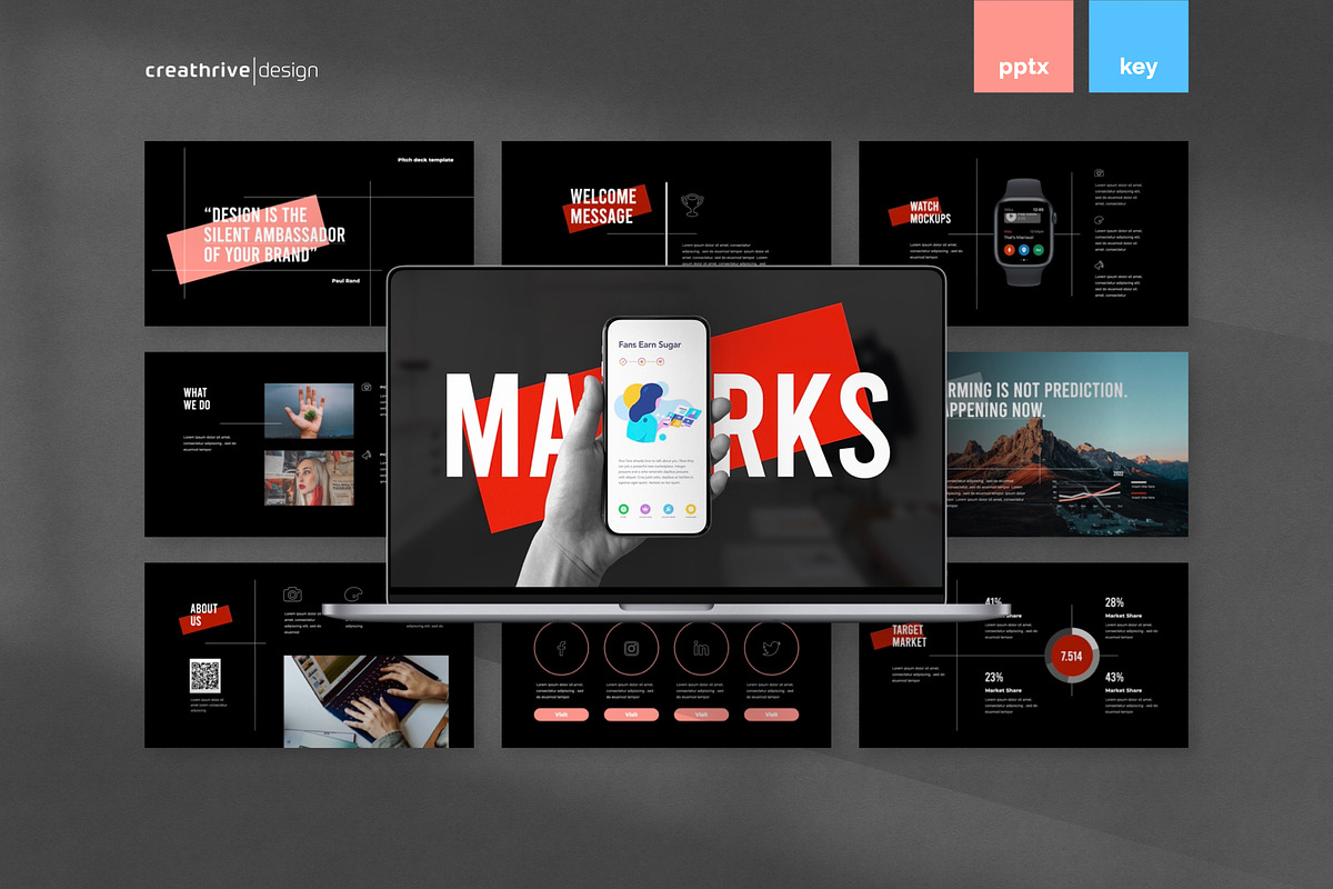 Marks Animated PowerPoint Template, a Presentation Template by Creathrive Design (Photo 1 of 7)