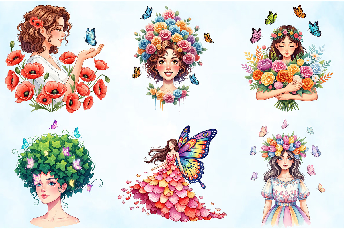 Floral Portraits with Butterflies, an Illustration by Craft Nest (Photo 5 of 9)