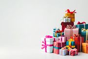 86 Gift boxes with ribbons and bows, a Holiday Photo by Handmadefont (Thumbnail 58 of 90)