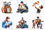 Fathers Day Watercolor Cliparts, an Illustration by RobertsArt (Thumbnail 7 of 8)