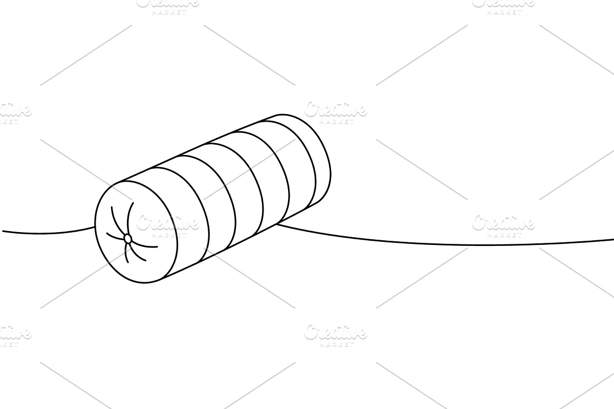Long body pillow one line continuous, an Object Illustration by GraphiShop