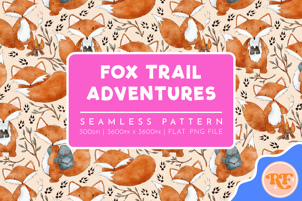 Fox Trail Adventures Pattern, a Pattern Graphic by Rebecca Flaherty (Photo 1 of 3)