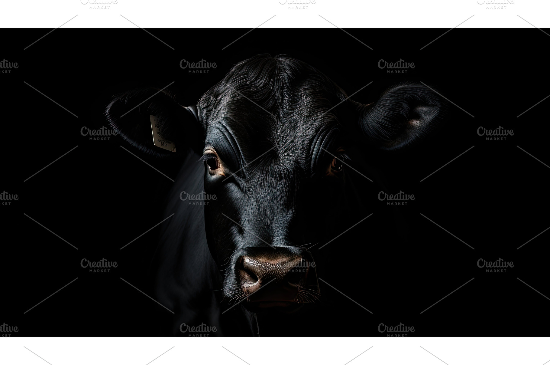 beef angus cow white background ai, an Animal Photo by pikepicture