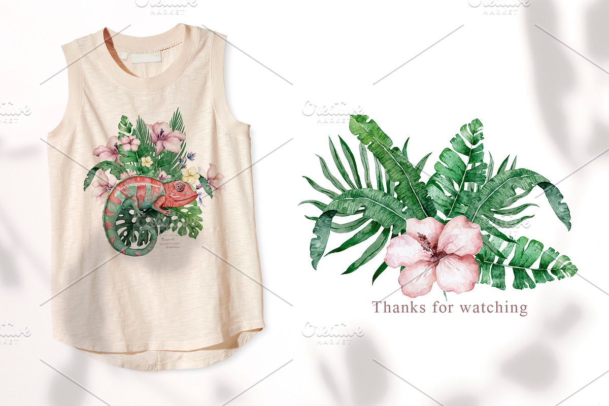 Tropical Wildlife Watercolor set, an Illustration by Ann Art Houze (Photo 13 of 13)