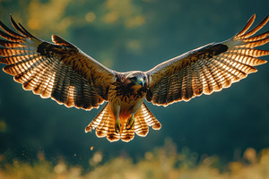 Hawk in flight showing details of th, an Animal Photo by Pixeness Studio