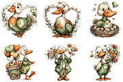 Whimsical Valentine Goose Clipart, an Illustration by CraftArtStudio (Thumbnail 5 of 6)