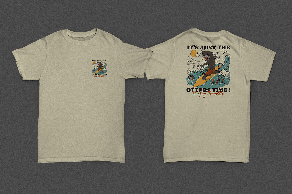 otters mascot surfing at the beach, a Branding & Logo Template by Judsart (Photo 2 of 3)