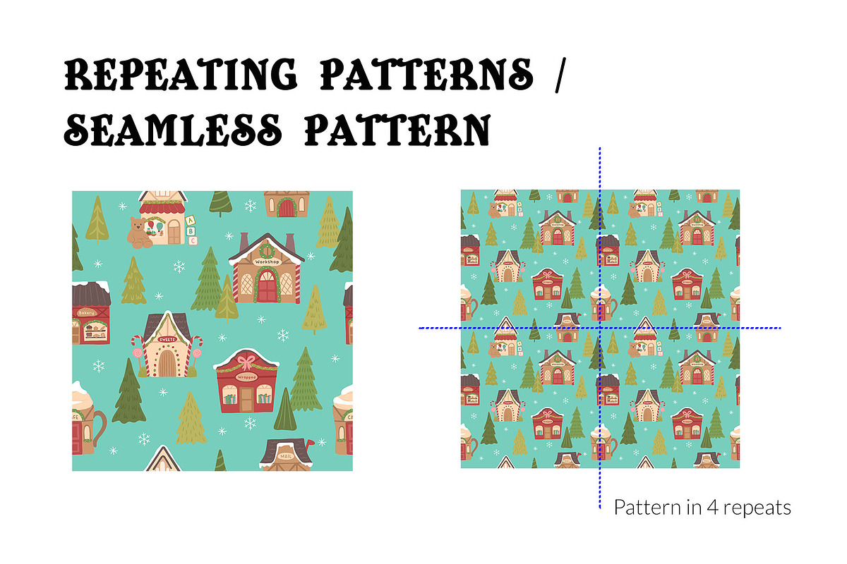 Christmas Santa Village Pattern, a Pattern Graphic by CreativeChristiana (Photo 4 of 9)