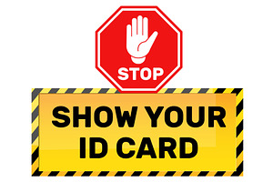 Warning sign with stopping hand, an Object Illustration by Vectorbuum