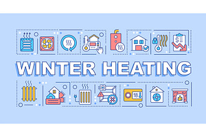 Winter heating concepts blue banner, a Templates & Theme by IMG Visuals