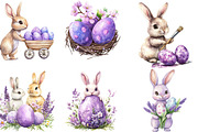 Watercolor Purples Easter Clipart, an Illustration by Designking (Thumbnail 5 of 5)