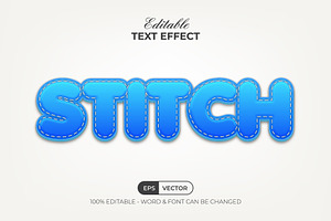 Stitch Blue Text Effect Style