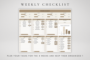 Digital Weekly Checklist Spreadsheet