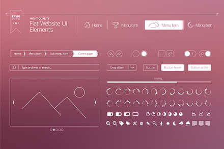 Flat website UI elements