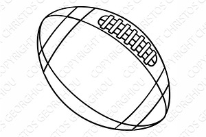 American Football Ball Cartoon, a Sport Illustration by Christos Georghiou