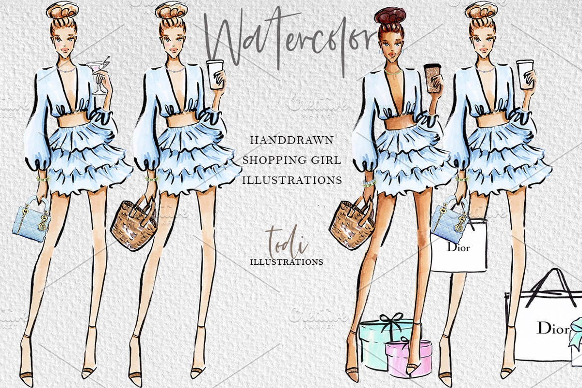 Chic Shopping Girl, an Object Illustration by creativeDi (Photo 2 of 4)
