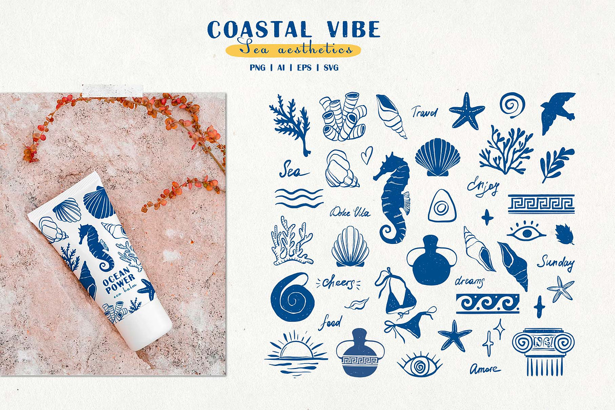 Coastal vibe. Summer clipart set, an Object Graphic by VerAna (Photo 5 of 20)
