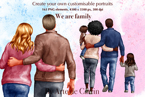 We Are Family, Watercolor Clipart
