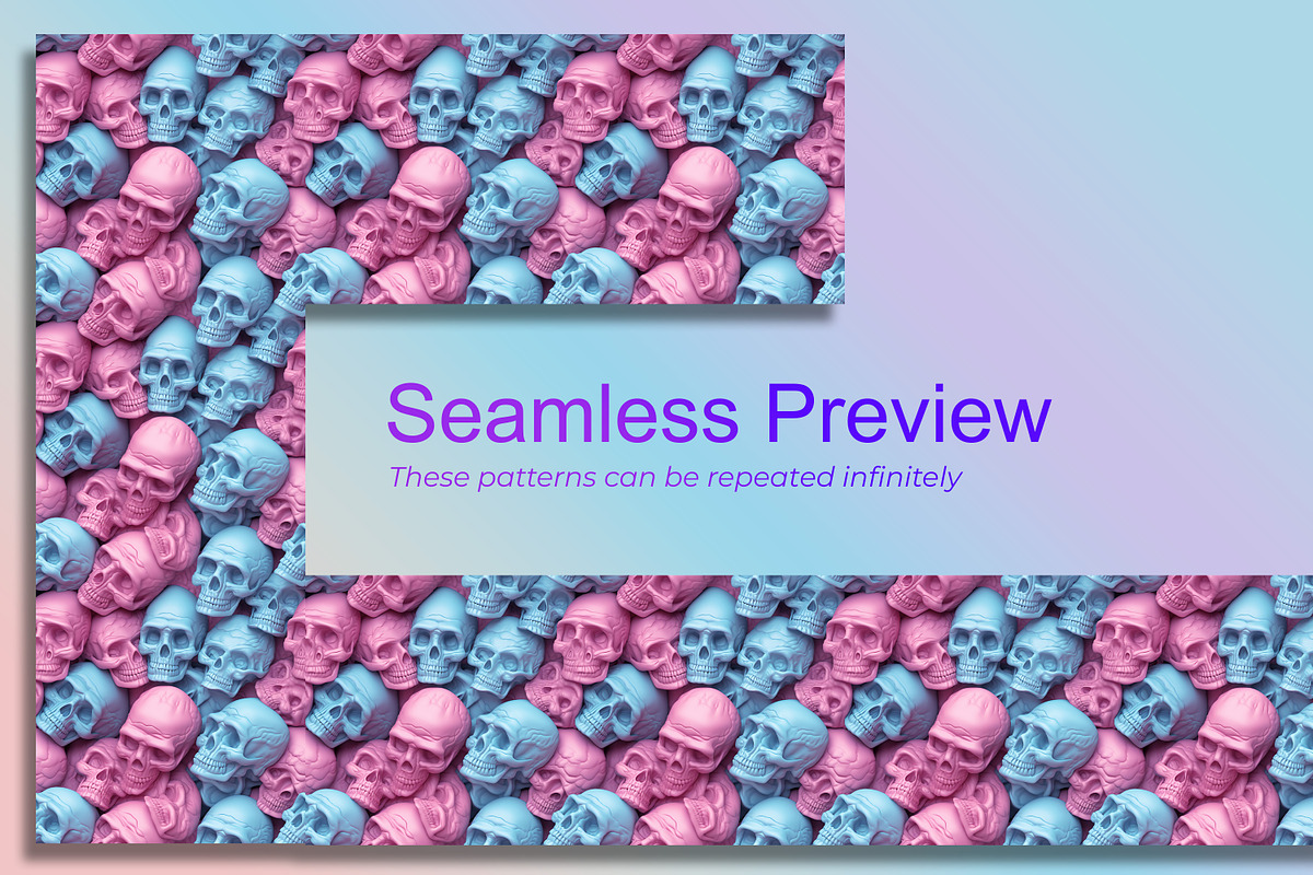 3D Skull Seamless Pattern, a Pattern Graphic by Forhadx5 (Photo 2 of 8)