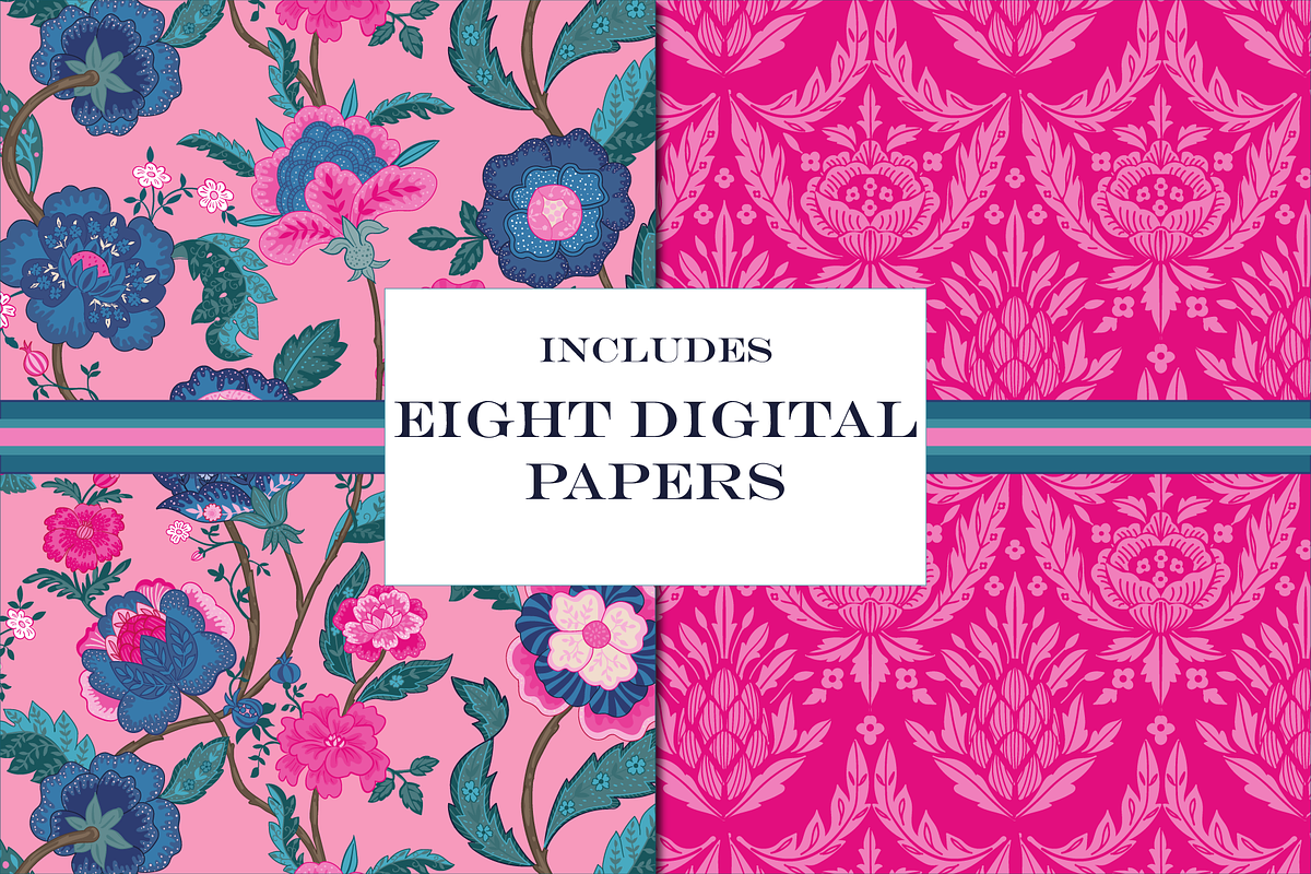 Wild Bohemian Pink Teal Patterns, a Pattern Graphic by RachelStudio (Photo 2 of 9)