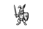 Warrior Bunny Knight Silhouette, an Illustration by jahid234 (Thumbnail 9 of 49)