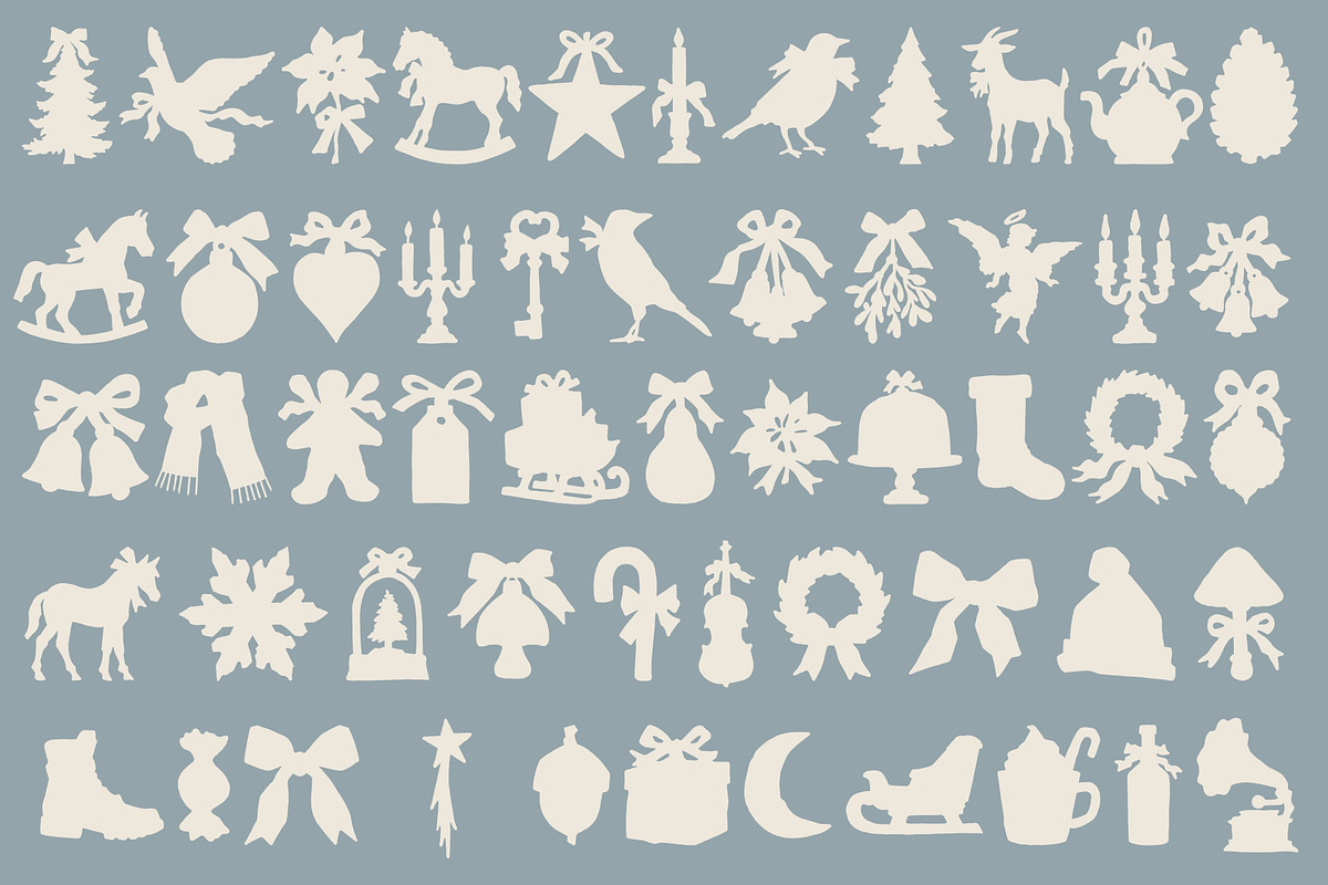 Retro Folk Christmas: 110 Graphics, a Seasonal Illustration by Veyla (Photo 4 of 15)