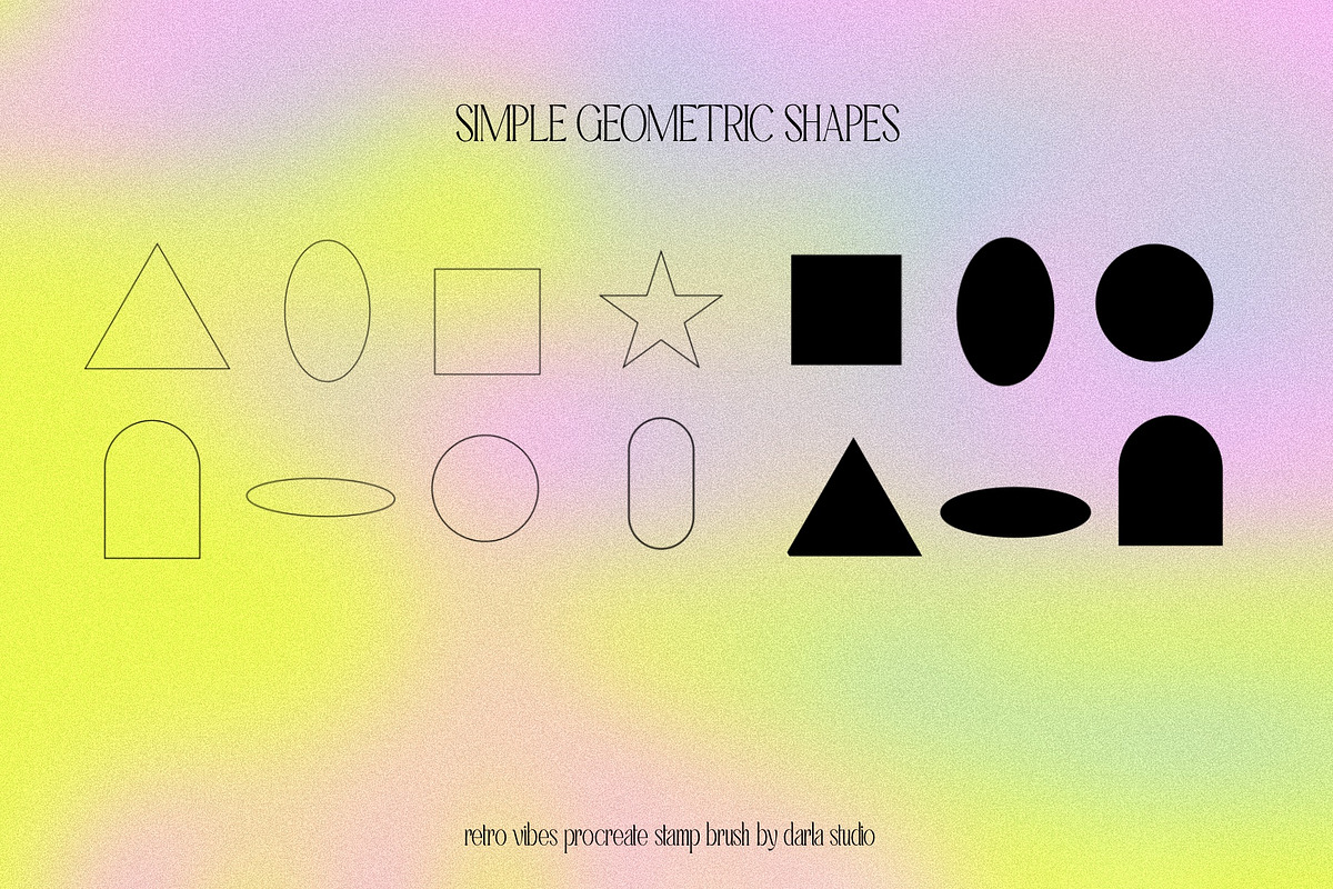 Retro Vibes Procreate Stamp Brush, a Brush Add-On by Darla Studio (Photo 7 of 11)