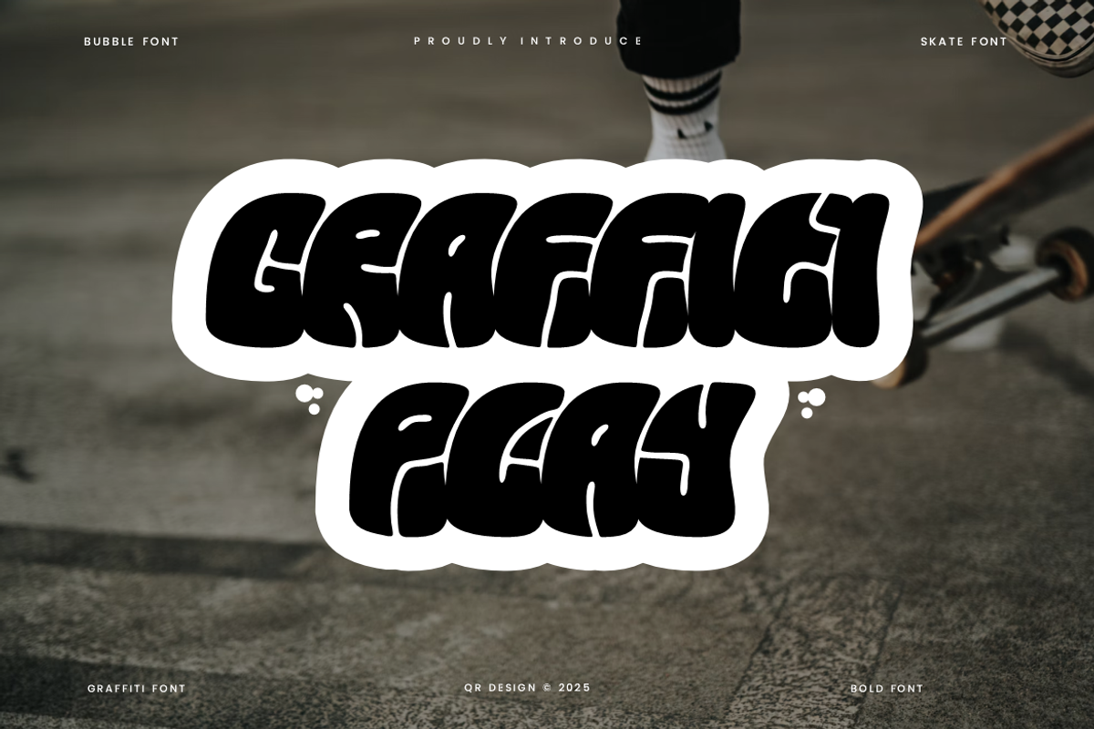 Skate Salmone - Bubble Graffiti Font, a Sans Serif Font by QR Design Studio (Photo 3 of 6)
