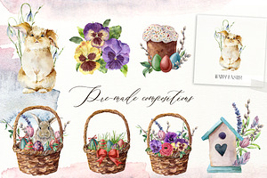 Happy Easter Watercolor Bundle