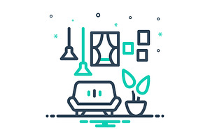 Room apartment mix icon, a Duotone Icon by Creative priyanka