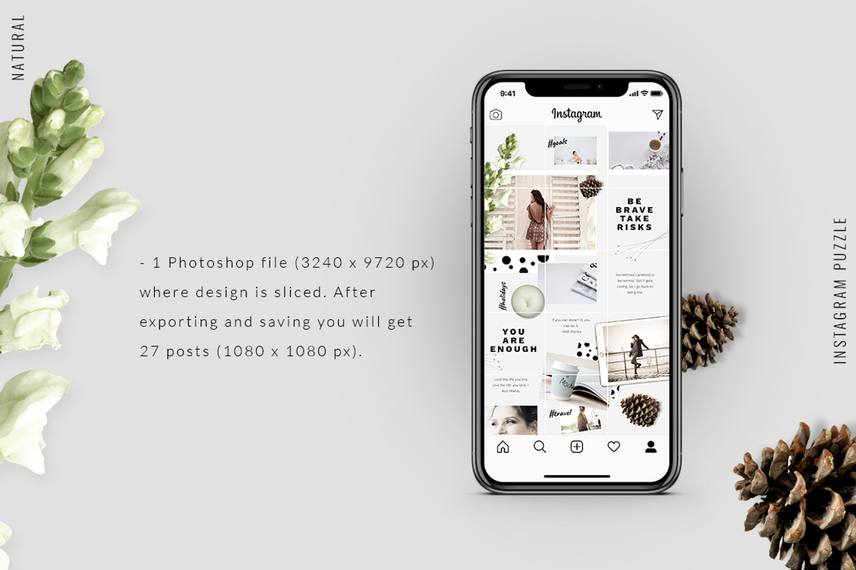 Instagram PUZZLE template - Natural, a Social Media Template by CreativeFolks (Photo 4 of 5)