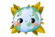 Cute Earth Day Clipart Set, Kawaii, an Education Illustration by the_myro (Thumbnail 2 of 7)