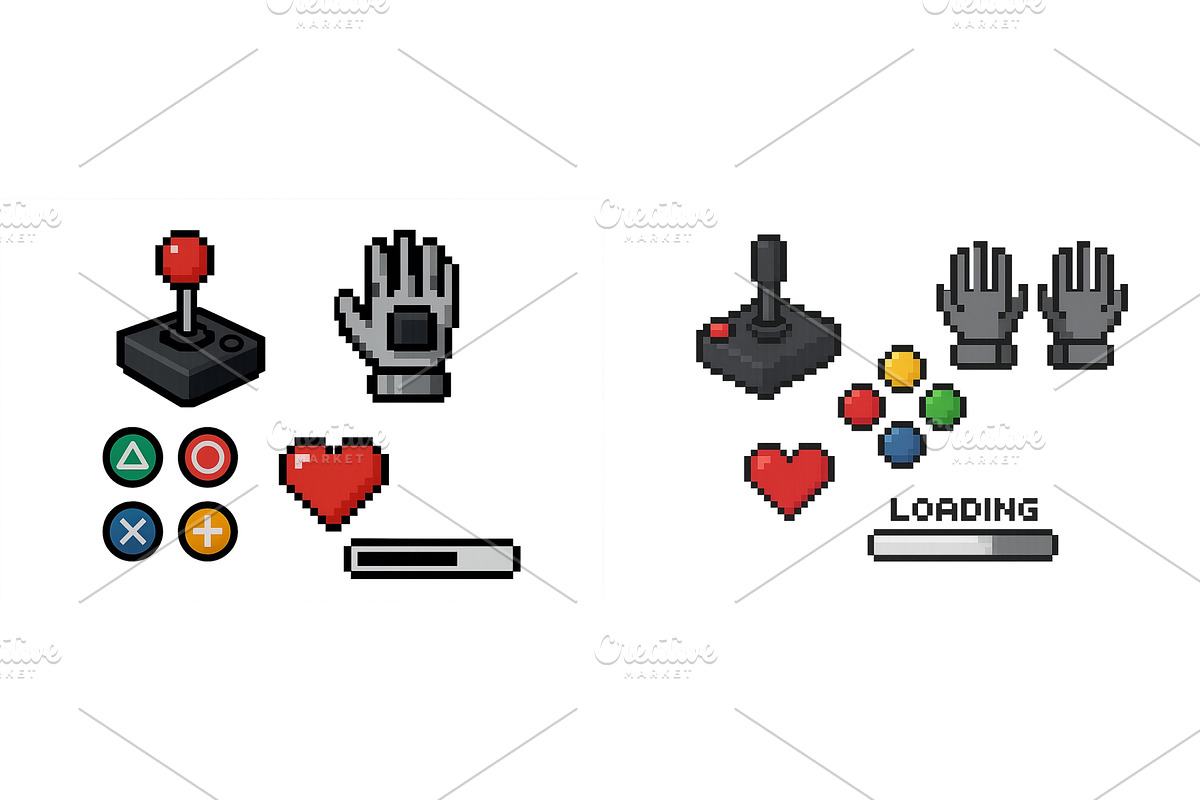 Retro gaming icons representing, an Illustration by ZinetroN