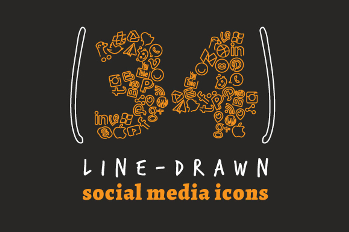 Line Drawn Social Media Icons, an Icon by Juliane Bone Design (Photo 1 of 2)