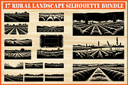 Rural Landscape Silhouette Bundle, an Object Illustration by Designer_Momina (Thumbnail 5 of 8)