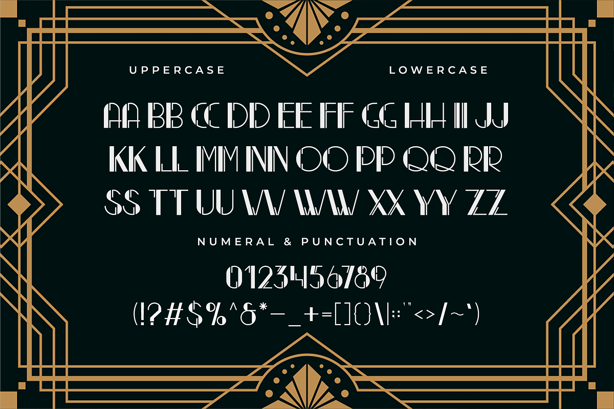 Decogaze - Modern Art Deco Font, a Handwritten Font by overlaytemplates (Photo 4 of 5)