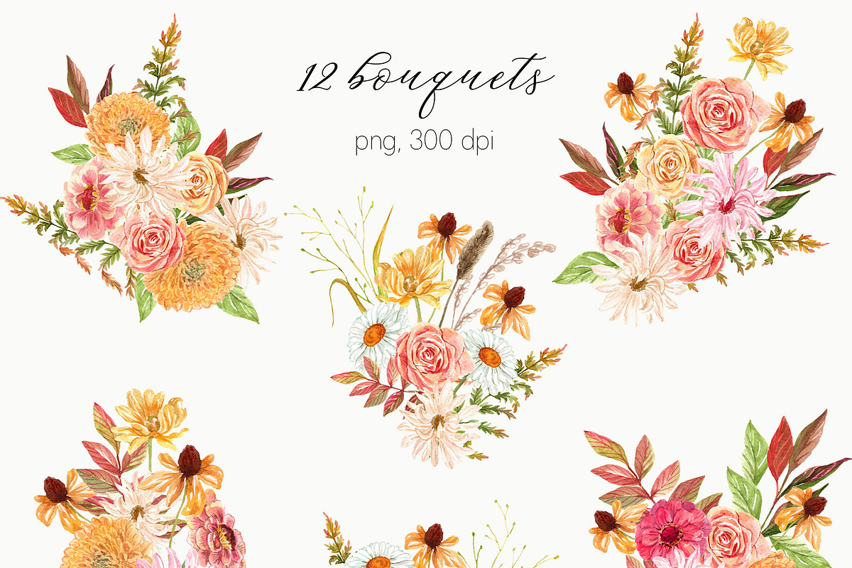 Early Fall Floral Pumpkin Watercolor, a Seasonal Illustration by Catch the Dream Art (Photo 3 of 13)