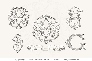 Antique Vintage Monogram Initial G