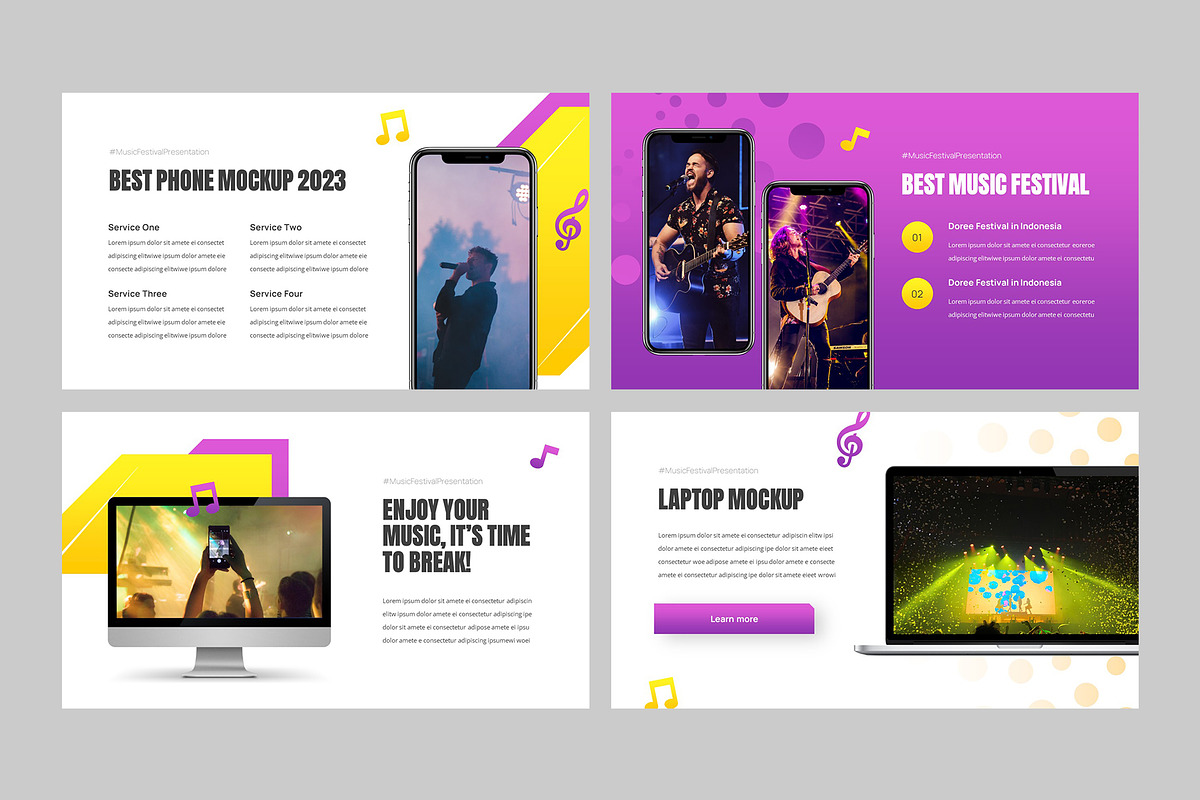 SOUNDRE - Music Festival Powerpoint, a Presentation Template by rgbryand (Photo 7 of 9)