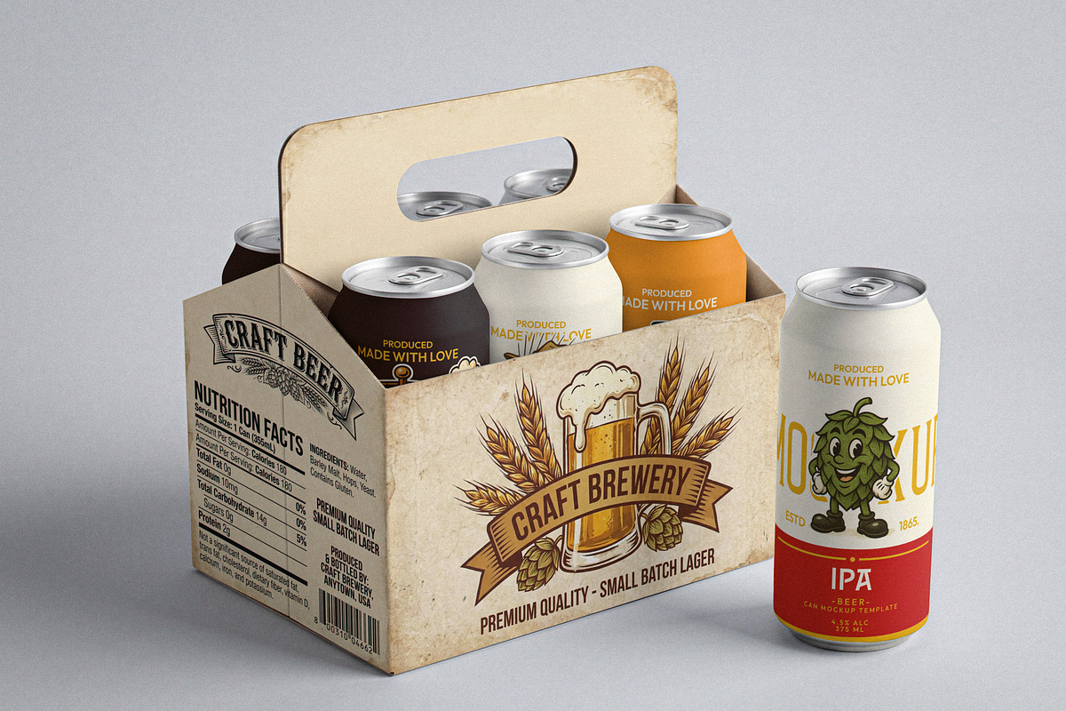 Beverage Multi Pack Carrier Mockup, a Packaging Mockup by Designer Dude (Photo 1 of 2)