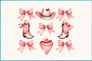 Coquette Cowgirl PNG Pink Ribbon, an Illustration by SharpMarketplace (Thumbnail 1 of 8)