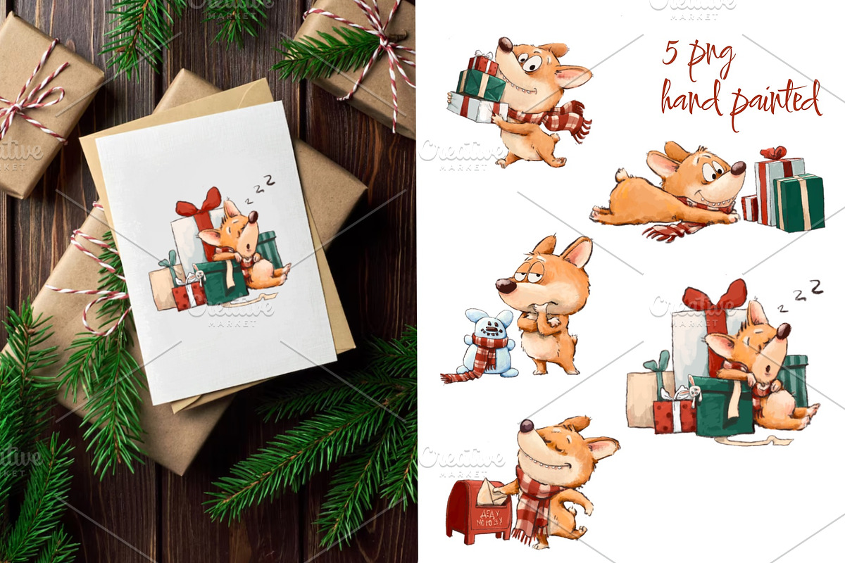 Corgi and Christmas, an Animal Illustration by sheincar (Photo 3 of 3)