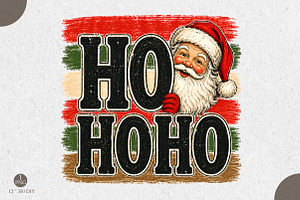 Ho Ho Ho Santa PNG, Vintage, a Seasonal Illustration by Libby Wishes