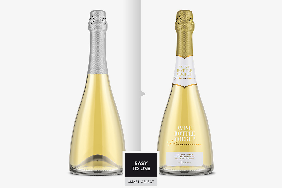 Champagne Bottle Mockup - White, a Packaging Mockup by Graxaim Mock-up (Photo 6 of 6)