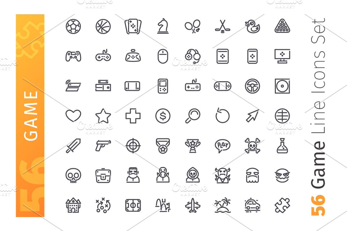 Game Line Icons Set, an Icon by Voysla's Shop (Photo 2 of 4)