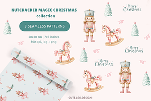 Nutcracker Magic Christmas Patterns, a Pattern Graphic by cute.leo.design