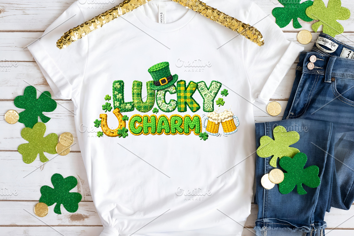 Crochet LUCKY St. Patrick's Day PNG, an Illustration by Canvas Craft (Photo 3 of 4)