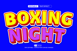 Boxing Night Vector 3D Editable