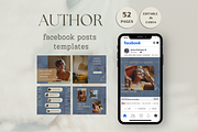 Facebook posts template for authors, a Social Media Template by Petite Zakka Boutique (Thumbnail 1 of 7)